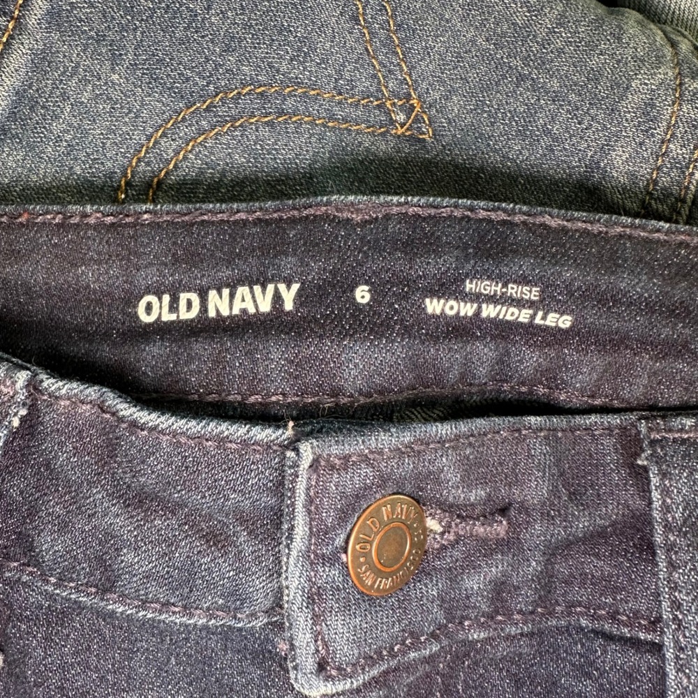 Old Navy High-Rise WOW Wide Leg Jeans Dark Wash Women's Size 6 - Picture 7 of 8